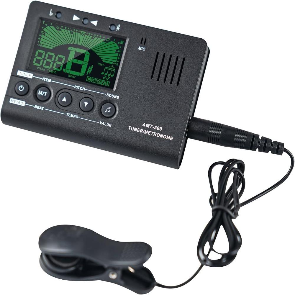 Portable Design Digital Metronome Pickup Cable 6.3mm 3-in-1 Tuner Chromatic Tuner For Bass