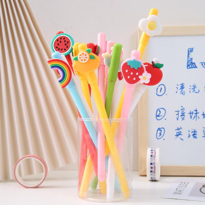 Cartoon Fruit Neutral Pen For Primary School Students Black Ink Creative Stationery