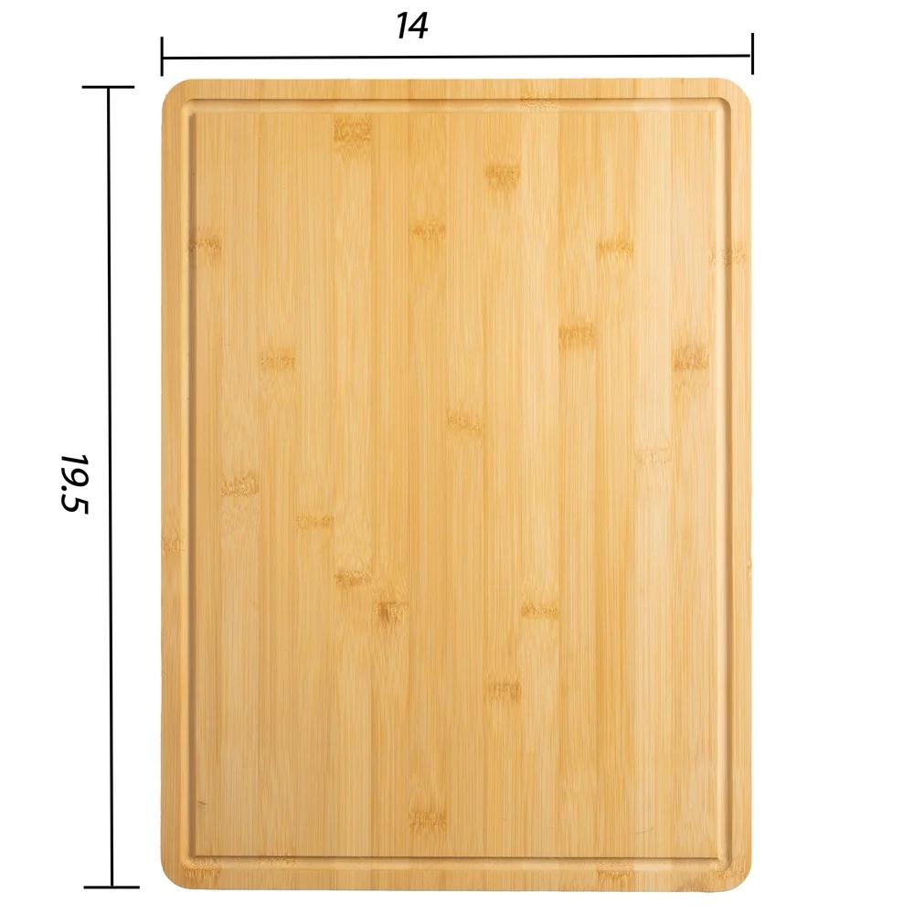 Non-slip Bamboo Cutting Board with Juice Groove Large Rectangular Chopping Board Eco-friendly Durable Kitchen Prep Tool with