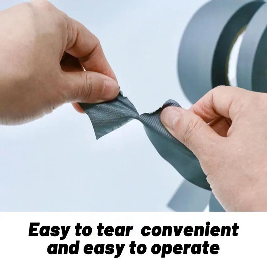10m Thick Industrial Tape Silver-Gray – Single-Sided Waterproof & Windproof, Wear-Resistant for Repair & Bundling
