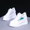 2025 Summer Little White Shoes Thin Women's Shoes Inner Height Increase 8cm Mesh Breathable Hollow Casual Sports Net Shoes Ins Tide