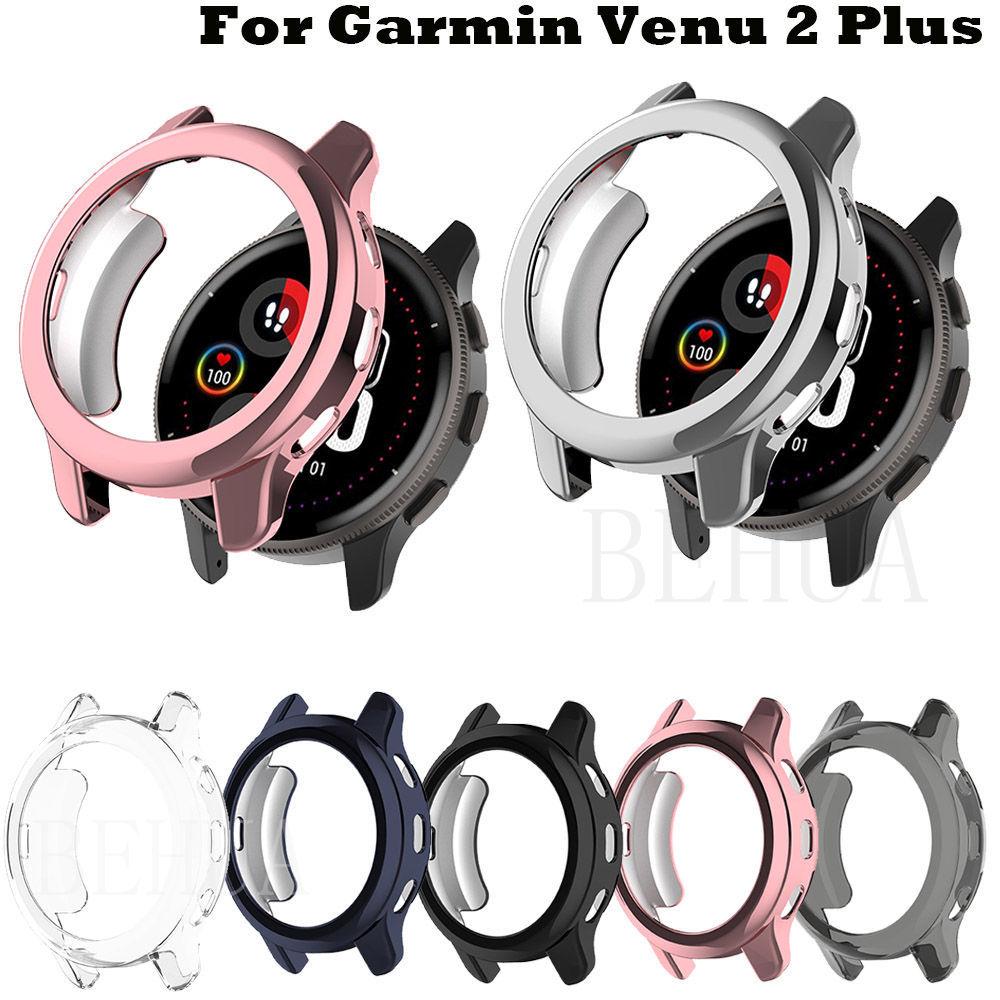 Beskyttelsesetui for Garmin Venu 2 Plus Smartklokke Beskyttelsesetui Deksel Myk TPU Støtfanger Skall Erstatningstilbehør Ramme