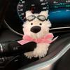 Cute Puppy Car Windshield Wiper Decorations Interior Plush Doll Creative Gift Shoulder Pads Car Interior Decoration Accessories