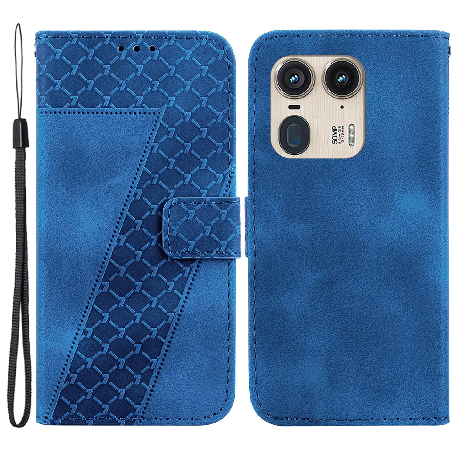 

For Motorola Edge 50 Ultra 5G/Moto X50 Ultra 5G Case PU Leather Imprint Wallet Phone Cover B