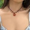 Goth Beads Chain Star Shaped Collarbone Necklace Crushed Stone Hollow Star Pendant  Summer Beach