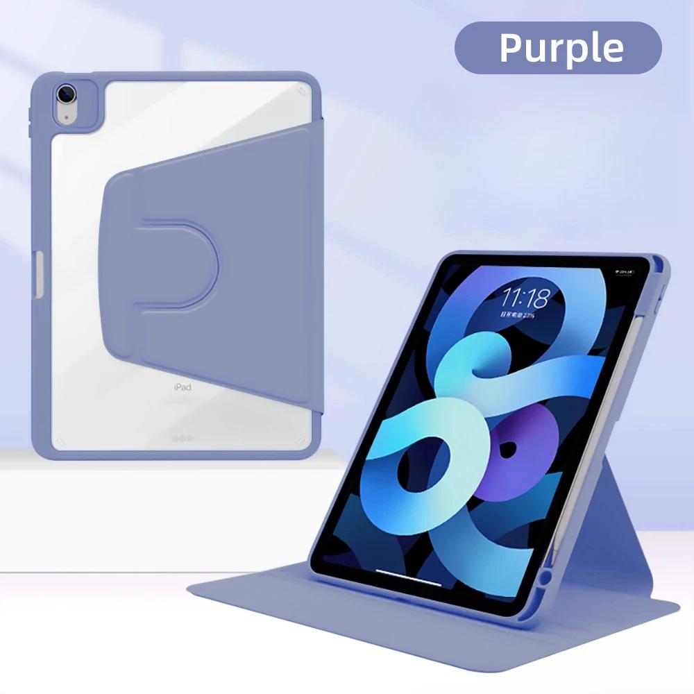 Nieuw Voor iPad 11e Generatie A16 Tablethoes 360° Rotatie Pennenhouder Voor iPad Air 7 11 inch M3 Air7 13  Funda Schokbestendige Cover iPad Air7 11 2025 M3 paars