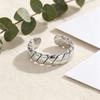 Minimalist Twisted Stripe Stainless Steel Ring: Wheat Ear Design, Colorfast, Open, for Couples. Suitable for Women.