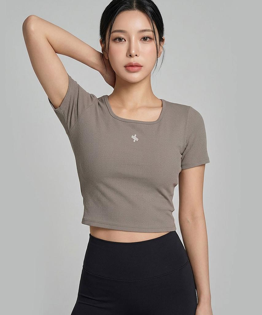 XEXYMIX Soft Rib Crop Short Sleeve Xfk3Ts1103