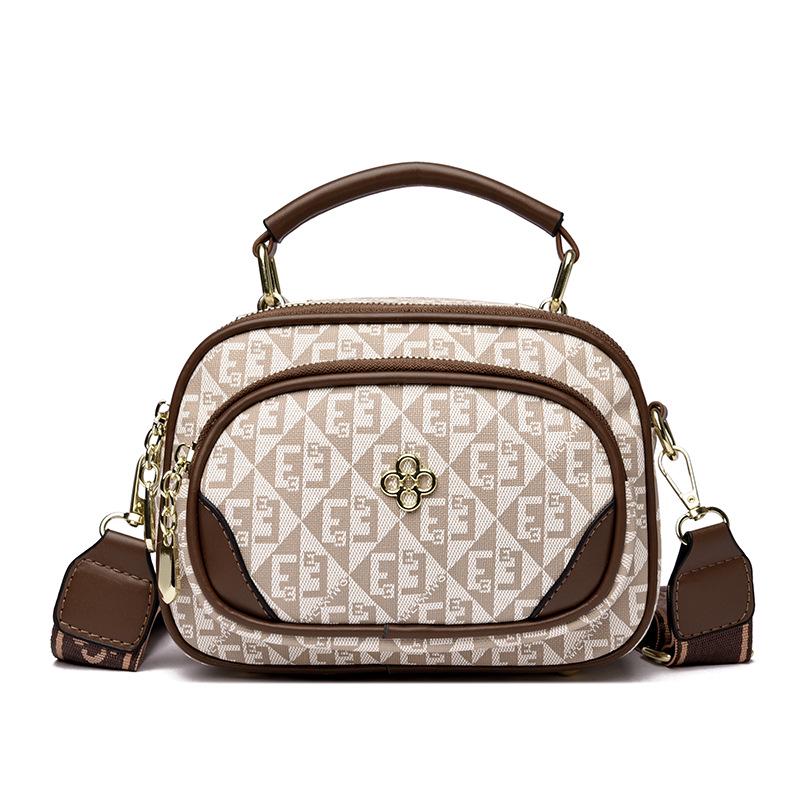 Modna torebka crossbody mała okrągła luksusowa z nadrukiem 2025