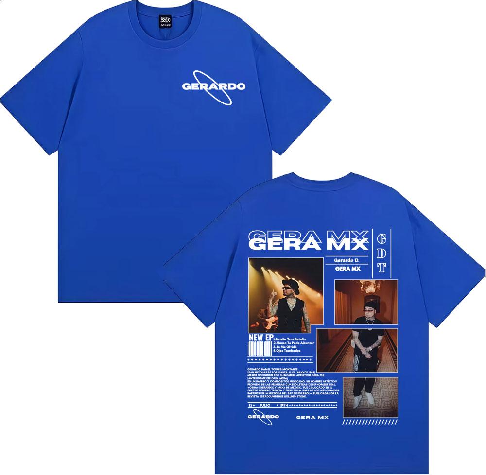 Rapper Gera Mx Album Tour 2025 Graphic T-shirts Men Women Clothing Harajuku Style Vintage T Shirt Casual Loose Oversized T-shirt