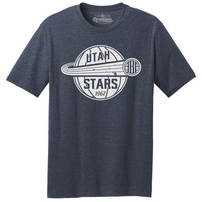 Utah Stars 1967 ABA Logo Basketball TRI-BLEND Tee ShirtNavy Heather Unisex T-Shirt