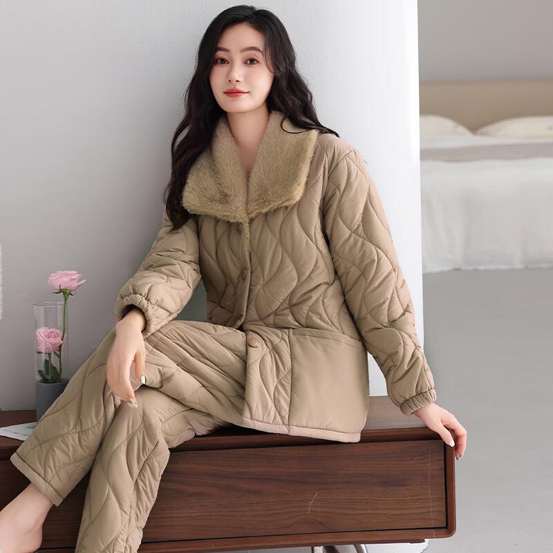 Miling Женский Утепленный Коралловый Флис Зимний Комплект Пижамы