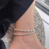 Double Layer Shiny Bracelet For Women Simple Ins Style Silver Wrist Jewelry