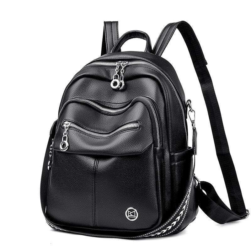 Fashionable Backpack New Style Versatile Backpack Trendy Soft Leather Women's Large Capacity Travel Bag