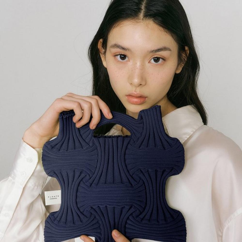 Pleatsmama Navy New Bow Bag