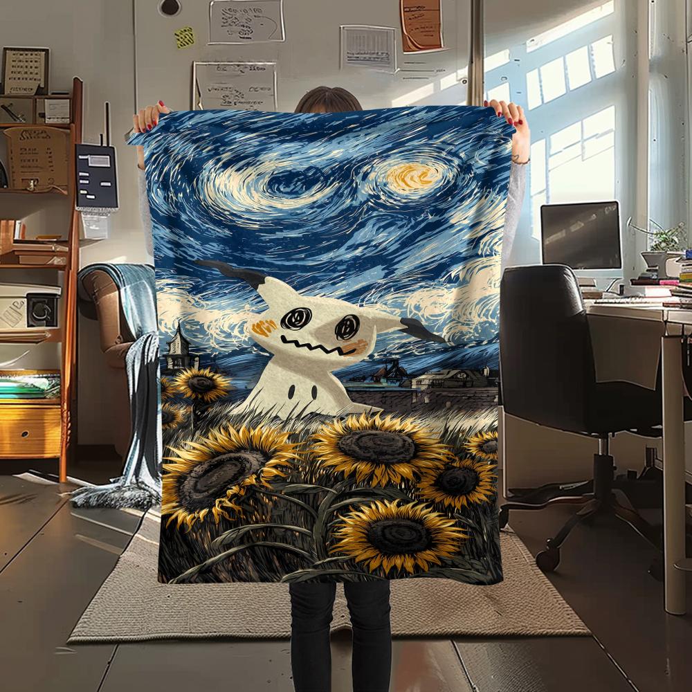 Gengar Print Flannel Blanket,High quality Comfortable for All Seasons,Home Decor,Warmth and Comfort,Perfect for Christmas Gifts