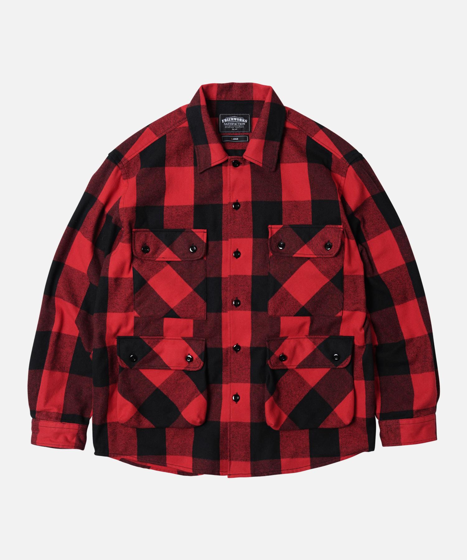 Prism Works Buffalo Check Shirt Jacket _ Red Red/M