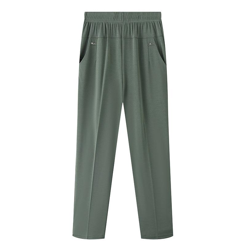 Middle Aged Women's Pants 2026 New Summer Thin High Waiste Elastic Loose Straight Pants Female Casual Trousers 5XL 6XL 7XL 8XL