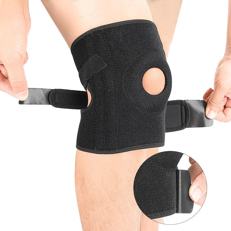 Open Knee Pads Compression Straps Squat Skipping Rope Sports Support Knee Pads Running Cycling Outdoor Mountaineering Protective Gear