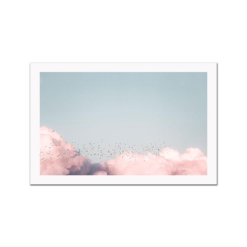 Różowa Plaża Niebo Krajobraz Plakat Skandynawski Druk Artystyczny Nadmorski Krajobraz Obraz na Płótnie Podróże Samochód Obraz na Ścianę Do Dekoracji Salonu