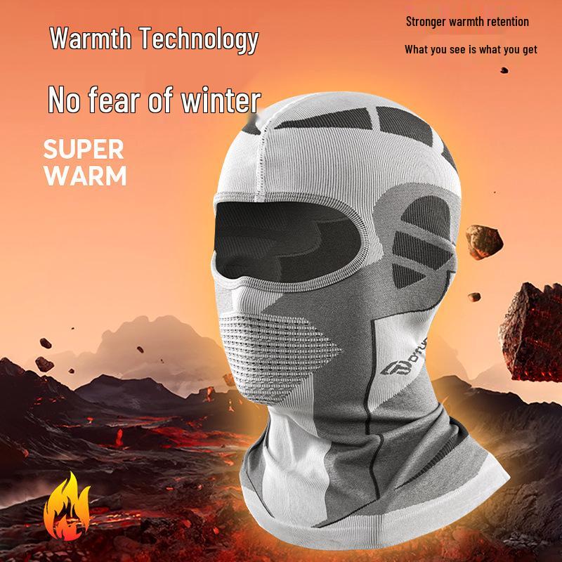 Lightweight Knit Ski Mask with Ear & Wind Protection - Breathable Warmth for Winter Cycling.