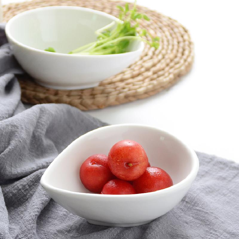 Water Drop Ceramic Bowl Pure White Ceramic Sauce Dish Bowl Baking Bowl Dessert Bowl Caviar Dish Small Sauce Bowl Tableware