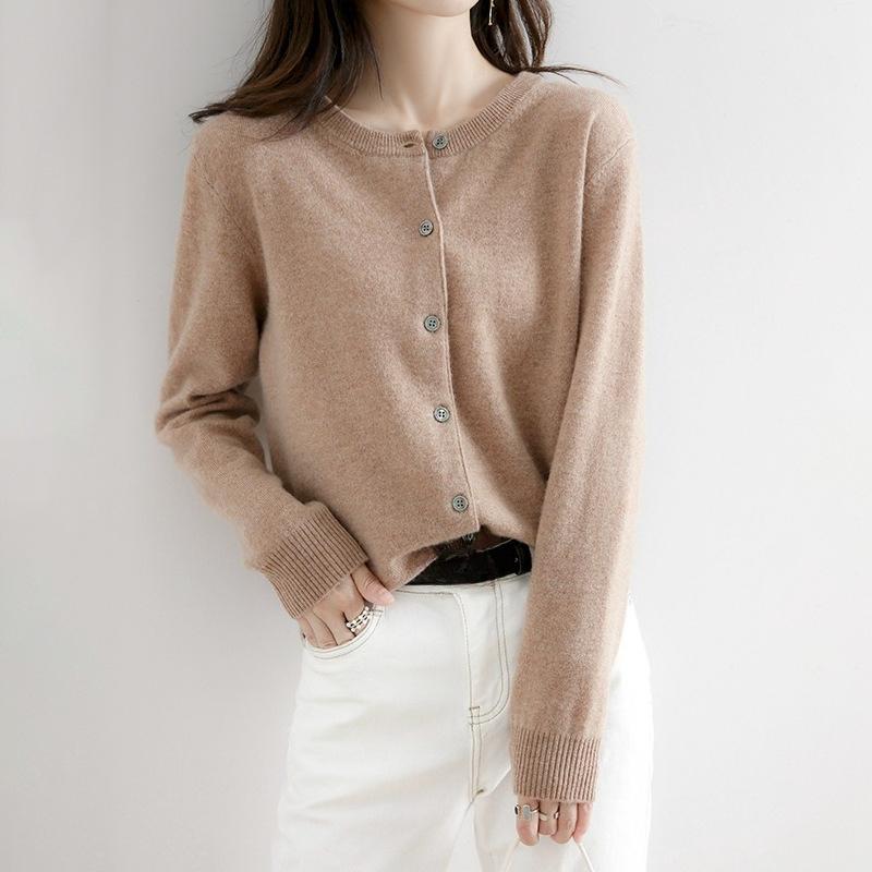 TIFICY Women's Fashion Casual Fall Winter Solid Color Print Long Sleeve O-Neck Tops Women's Clothing Woolen Knitwear Sweaters
