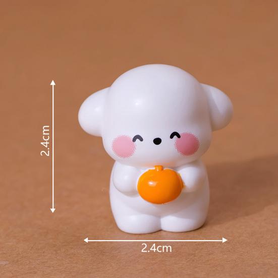 Miniature Dog Figurine for DIY Terrarium Dollhouse Decor Cute Resin Animal Statue for Fairy Garden Desktop Car Shelf Decoration Micro Landscape