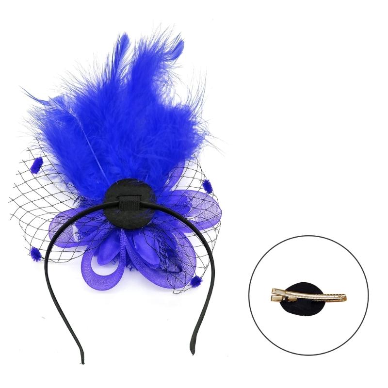 1920s Flower Hair Clip for Women Flapper Headpiece Headwear for Party Party Elegant Feather Large Flower