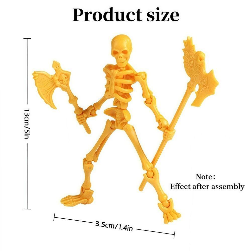 Three-Dimensional Skeleton Action Figure Wearable Can Movable Skull Model Multi-Articulable Multicolor Skeleton Assembly Toys