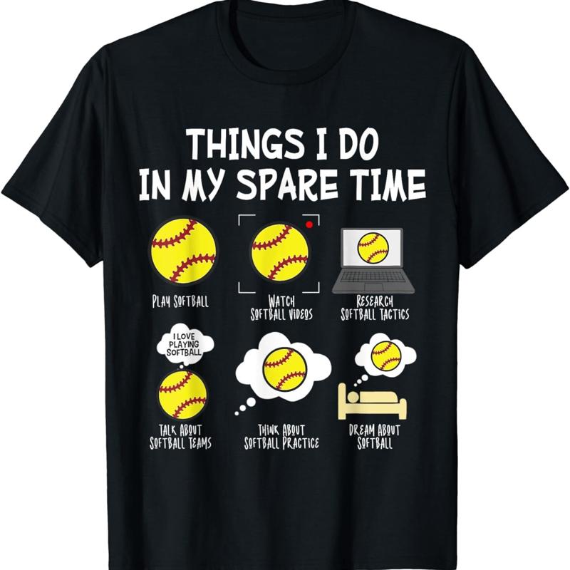 Softball Things I Do In My Spare Time T Shirt S разноцветный
