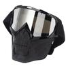 Skull Goggles Mask PC Sponge Detachable Adjustable Motorcycle Protective Mask For Off Road Riding Hiking Black Frame Silver Goggles Lens