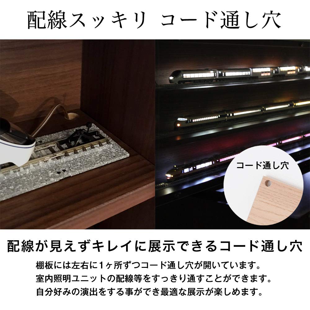 Compatible with N gauge and HO gauge railway model display Width 113cm x Depth Brown Long formation Layout Full formation Acrylic door Collection case
