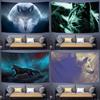 Psychedelic 3D Wolves Tapestry Customizable Tapestries Of Various Styleswall Hangings Celebrity Photo Printingwall Hangings
