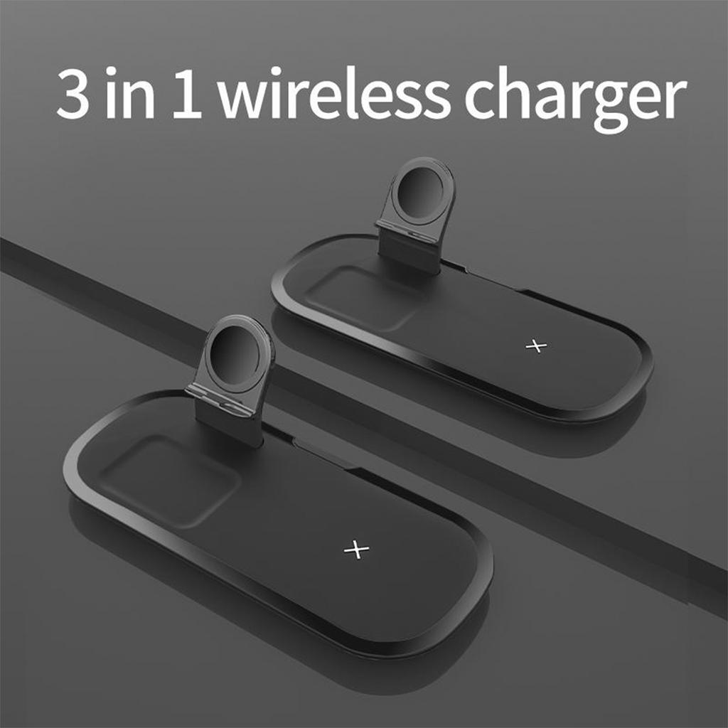 Wireless Charger for iPhone/AirPods/Apple Watch, Charging Station Stand 3-In-1 Charging Pad