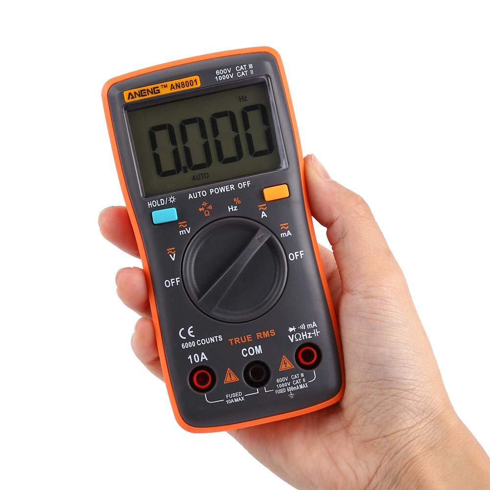 Akozon ANENG Digital Multimeter Auto-Range, AN8001 True-RMS Digital Multimeter AC DC Voltage/Ammeter Current/Ohmmeter/Diode/Shutdown, Frequency and Du