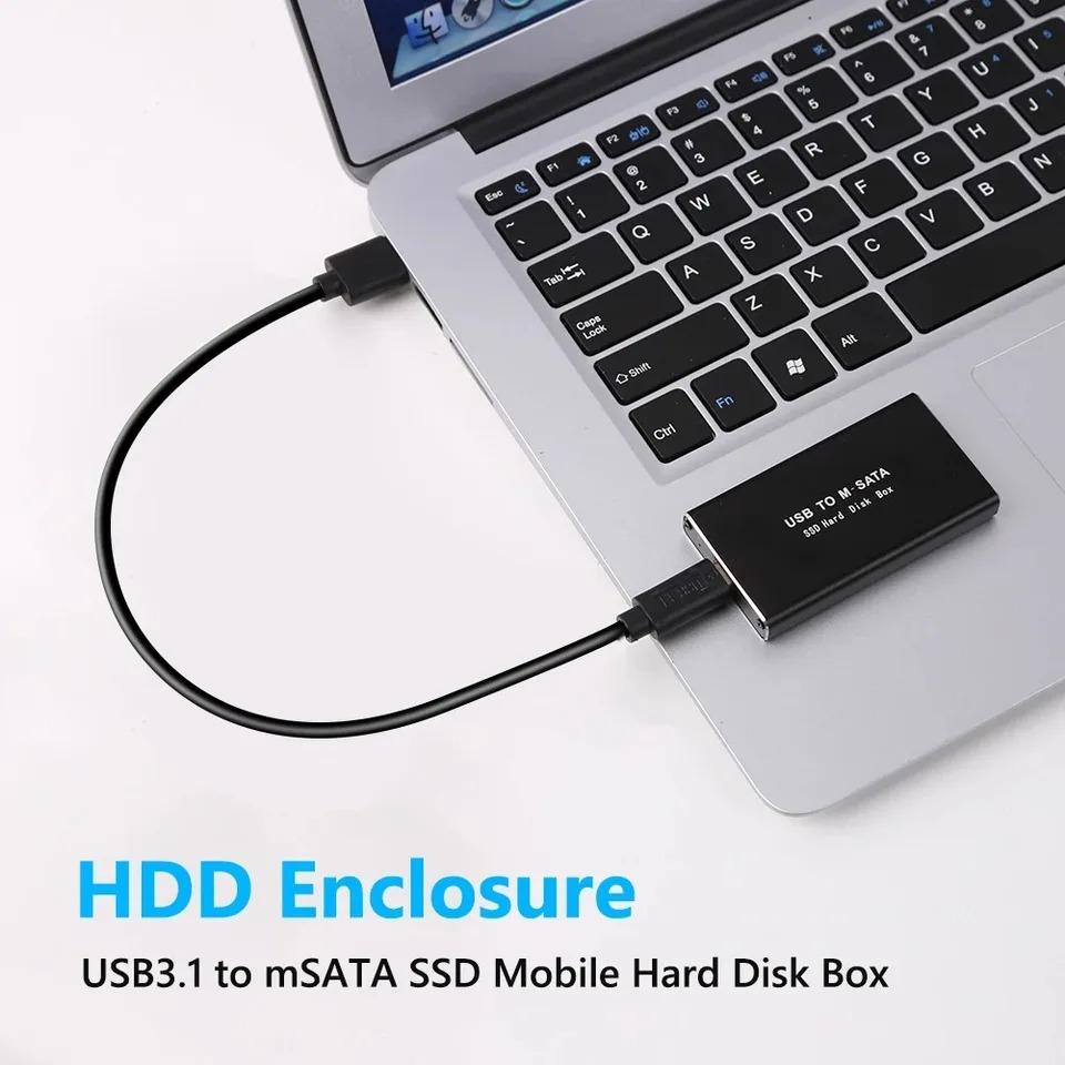 MSATA til USB 3.0 SSD-kabinett Mini SATA USB-adapter Ekstern solid state-diskboks for PC bærbar 30x50 mSATA HD harddisk
