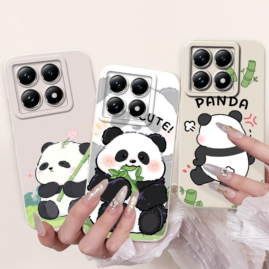 Für Xiaomi 14T Hülle 14T Pro Cover Süßer Cartoon-Panda Weiches Flüssigsilikon Stoßfest Funda Für Xiaomi 14T Pro Mi14TPro 5G Hülle