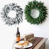 New Christmas Wreath Door Hanging 50/60cm Green Pe Mixed Leaf Snowflake Decor