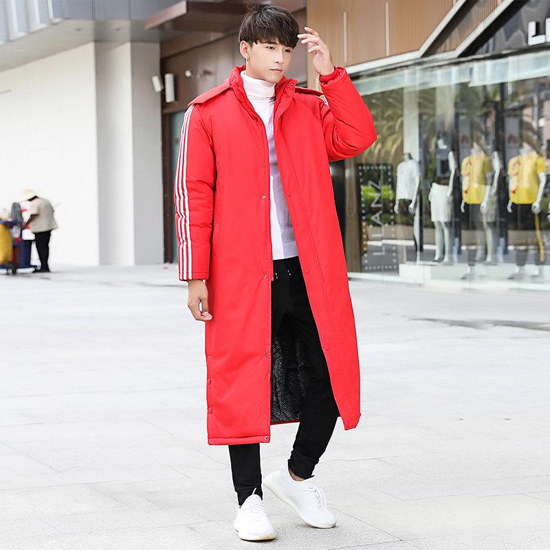 Unisex Winter Sports Overcoat - National Flag Design, Over-the-Knee, Thick Cotton for Cold Protection