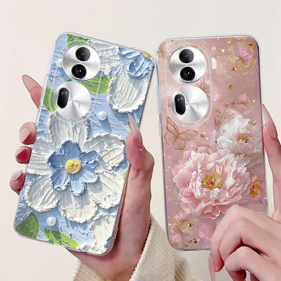 For OPPO Reno 11 Pro 5G Case CPH2607 New Fashion Flower Butterfly Silicone Clear Soft Phone Case On OPPO Reno11 5G CPH2599 Funda