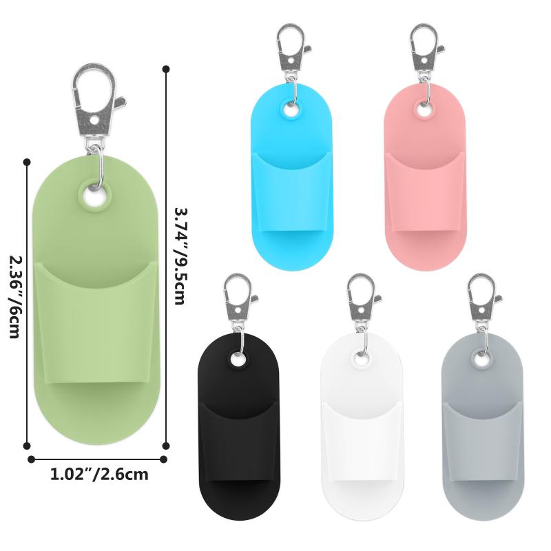 Portable Lip Balm Keychain Cap Holder Portable Holder No Lipgloss Included For Lip Balm Bag Pendant Makeup Tool Accessories