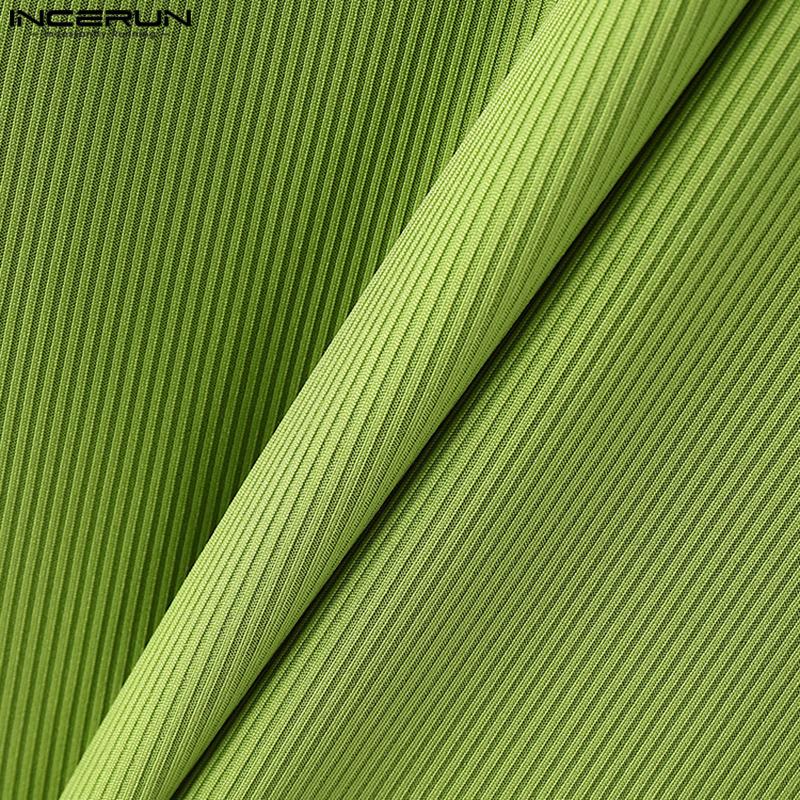 INCERUN Men Strap Sleeveless Rib Tank Tops Undershirts Camisole