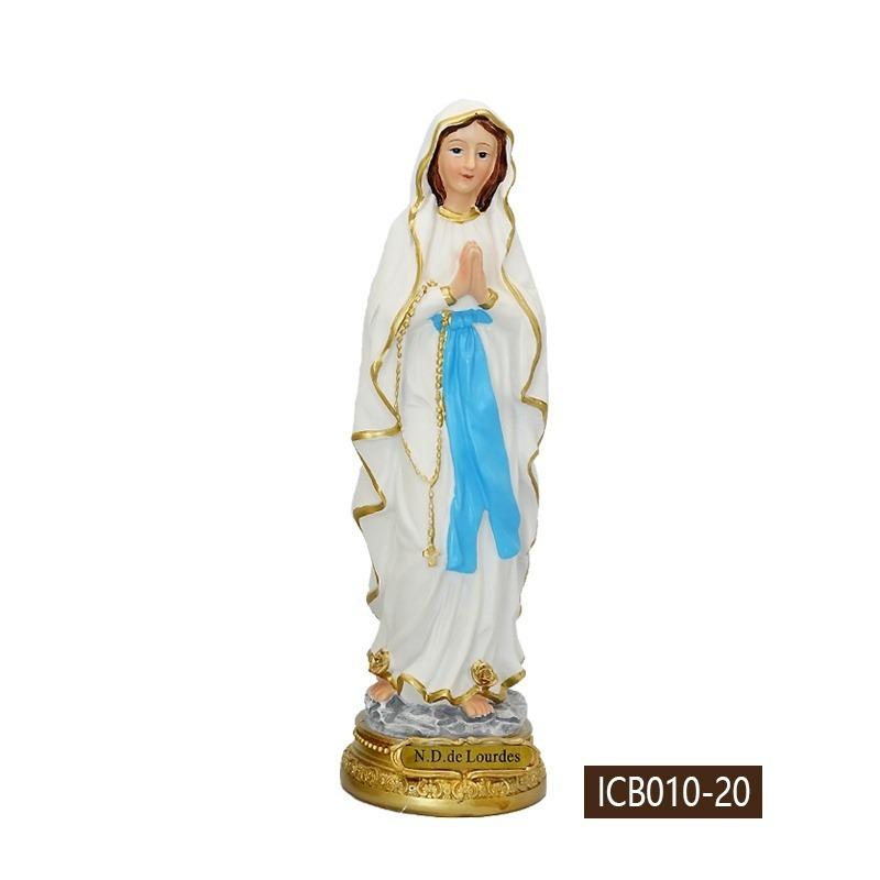 Богоматерь Лурдская, Пресвятая Дева Мария, католический религиозный подарок, цветная статуэтка из смолы, статуя 20 cm