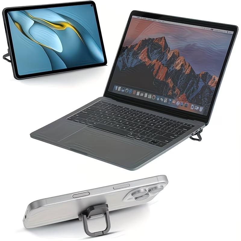 2pcs/set Laptop Stand, Keyboard Phone Stand, Mini Portable Laptop Invisible Stand, Foldable, Durable Metal Material