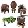 MOC Medieval Furniture Building Blocks Cannon Sheepskin Leather Rack Spinning Wheel Map Desk Loom Bricks Toys Kids Gift