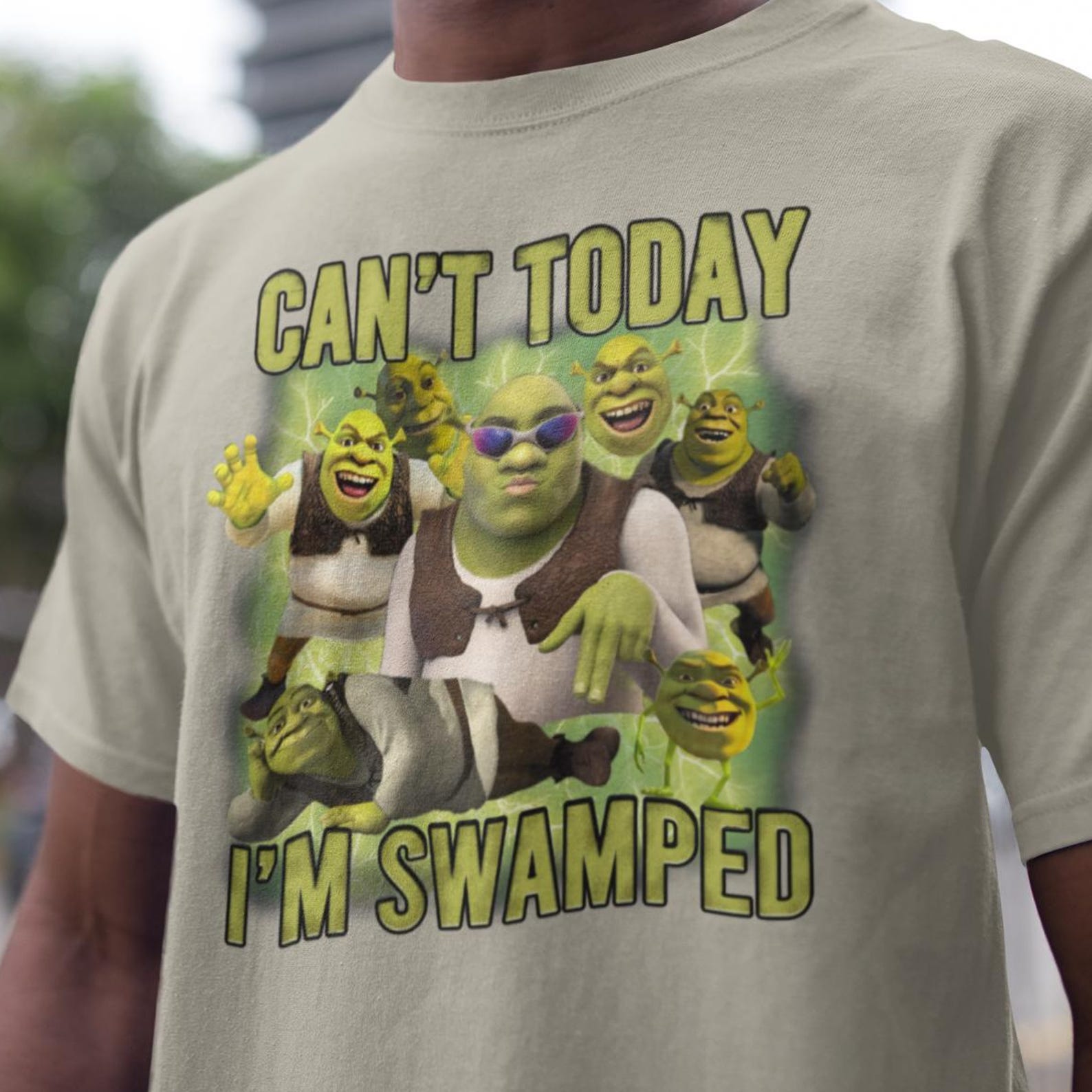 Shrek Funny Shirt Shrek Can t Today I m Swamped Shirt, Meme funny Shirt XL