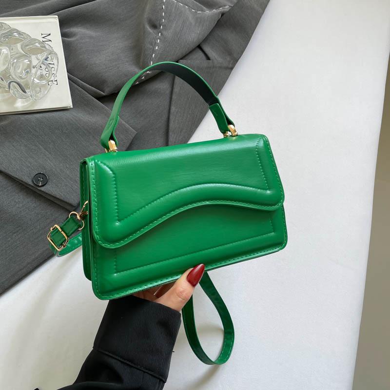 

Осень новая мода простой нишевый дизайн маленькая квадратная сумка повседневная сумка популярная сумка через плечо зелёный