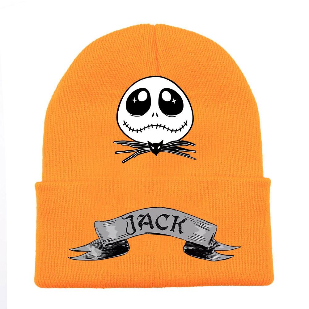 Jack Pumpkin Prince Knit Hat Colorful Halloween Print Unisex Winter Warm Cap