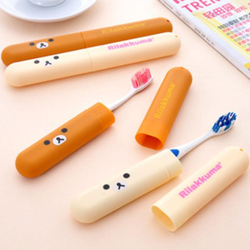 Travel Portable Toothbrush Box Toothbrush Storage Box Cute Cartoon Easy Bear Toothbrush Cover Toilet Toothbridge Box